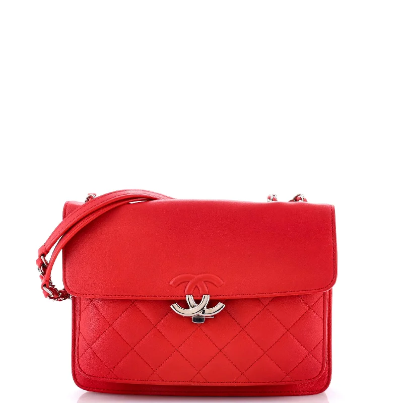 CC Box Flap Bag Quilted Calfskin Small