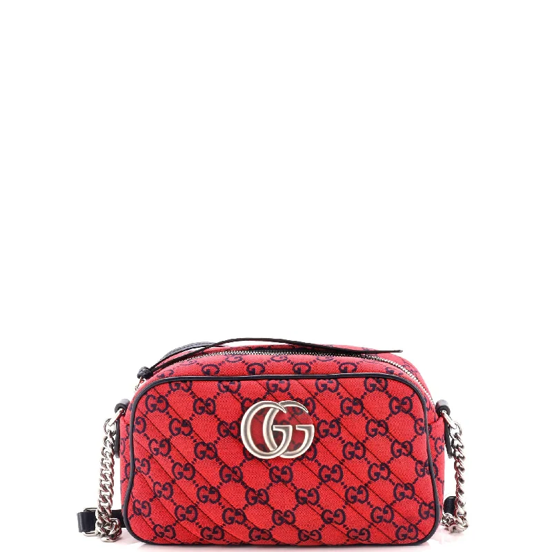 GG Marmont Shoulder Bag Diagonal Quilted GG Canvas Small