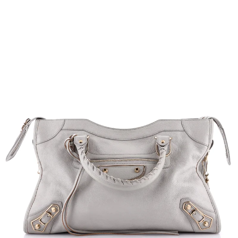 City Classic Metallic Edge Bag Leather Medium