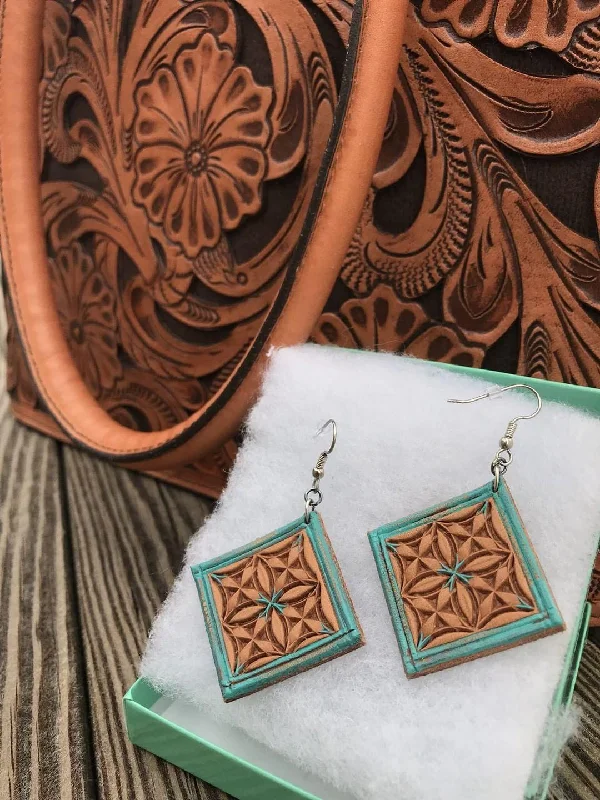 Turquoise Square Earrings