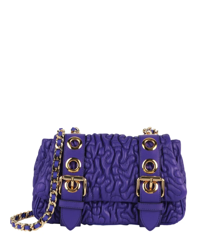 Destroyed Chain Quilted Crossbody Bag