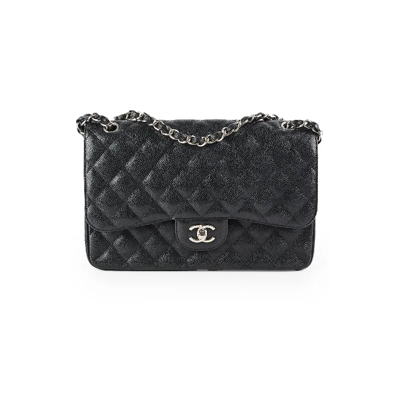 HOLD Chanel Classic Double Flap Jumbo Caviar Black