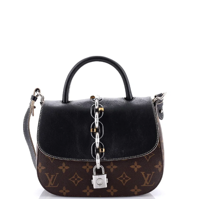 Chain It Handbag Monogram Canvas with Leather PM