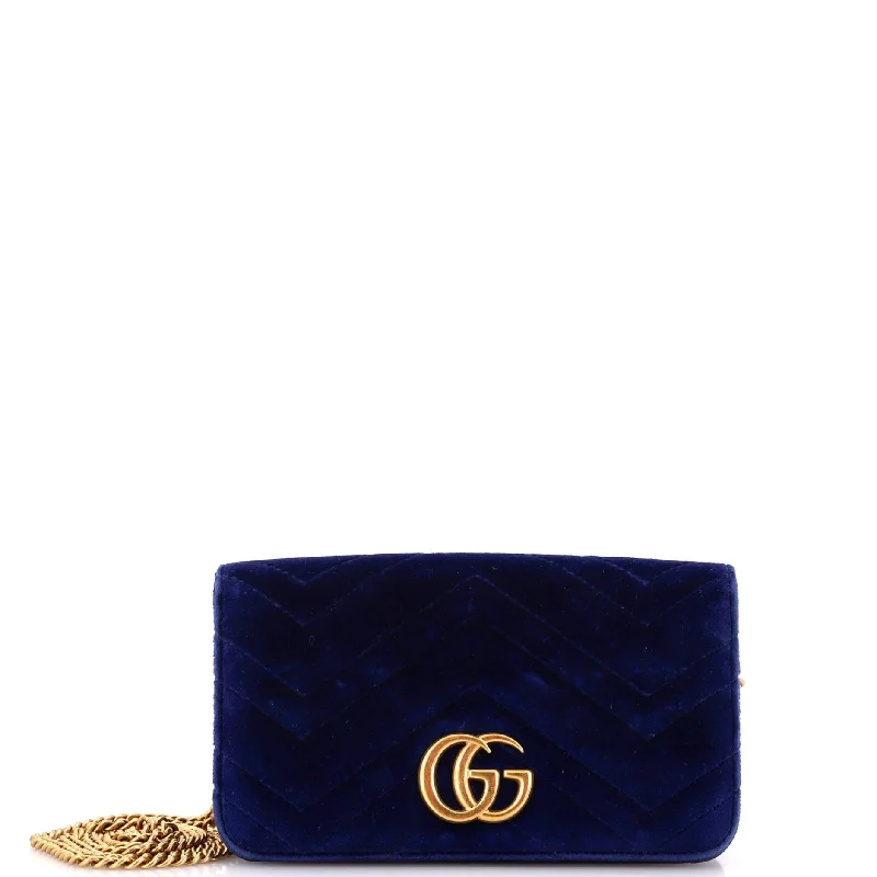 GG Marmont Chain Flap Bag Matelasse Velvet Mini