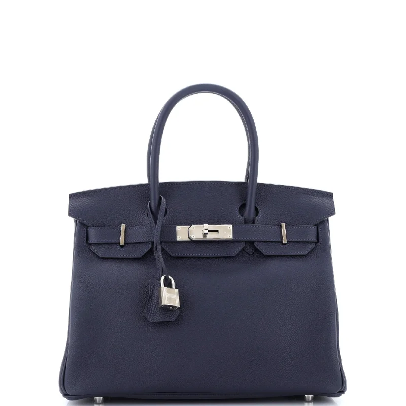 Birkin Handbag Bleu Nuit Togo with Palladium Hardware 30