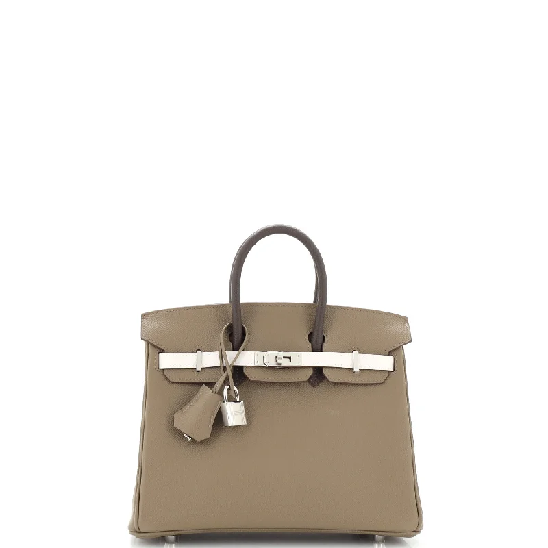 Birkin Handbag Tricolor Epsom with Palladium Hardware 25