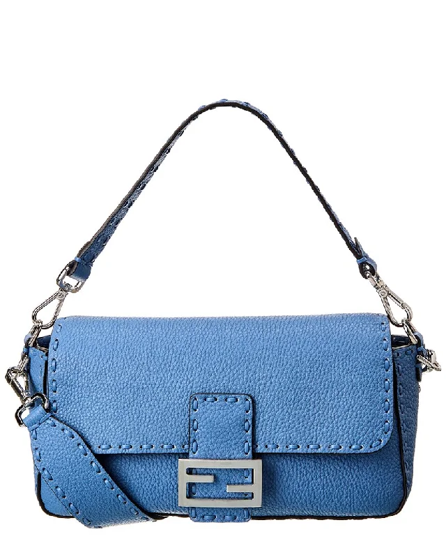 FENDI Baguette Leather Shoulder Bag