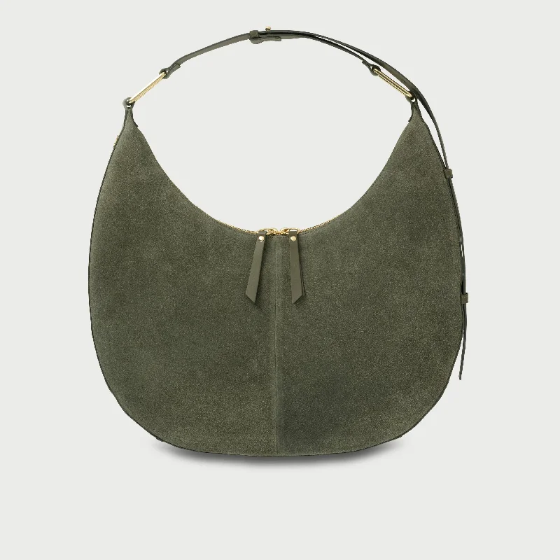 The Nora Olive Suede Bag