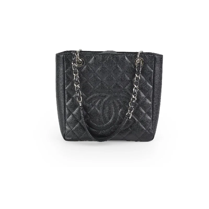 Chanel Caviar PST Petite Shopping Tote (Black)