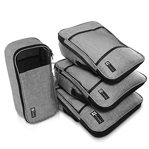 Compression Packing Cubes Travel Luggage-Organizer Set Packs More in Less Space