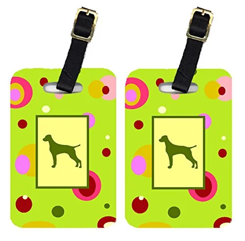 Caroline's Treasures CK1062BT Pair of 2 Vizsla Luggage Tags, Large, multicolor