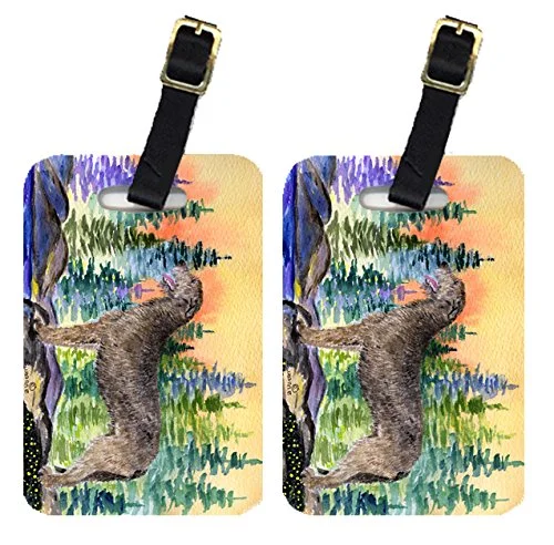 Caroline'S Treasures Ss8205Bt Pair Of 2 Irish Wolfhound Luggage Tags, Large, Multicolor