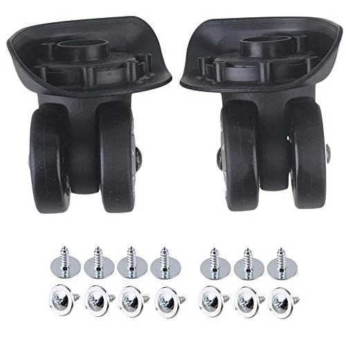 Doublelife 10x9.6x4.9cm Black Swivel Luggage Suitcase Caster Wheels with 4 Holes for Trolley 1 Left