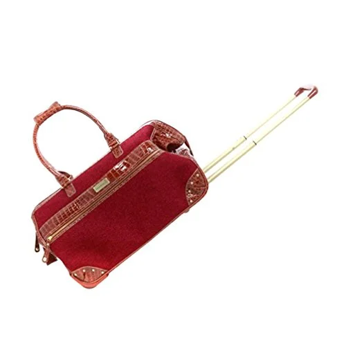 Samantha Brown Tweed Tweed Wheeled Weekender Luggage Set - Burgundy