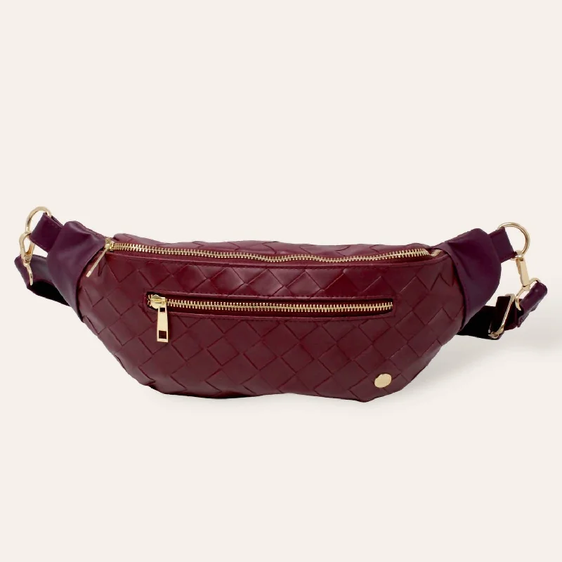 Women's Luxe Belt Bag In Woven Plum