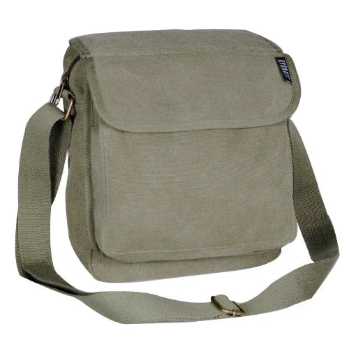 Everest Luggage Canvas Messenger, Olive, Olive, One Size