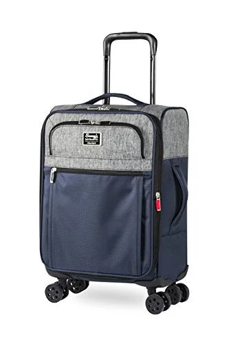 Sammy'S Soft Goods Co. Duluth Expandable 20" Suitcase, Navy/Grey