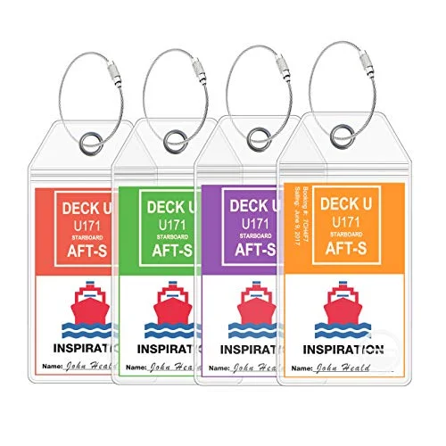 Cruise Luggage Tags - Large Tag Holders for your Cruise Ship Luggage eTags [2019 & 2020] Clear,