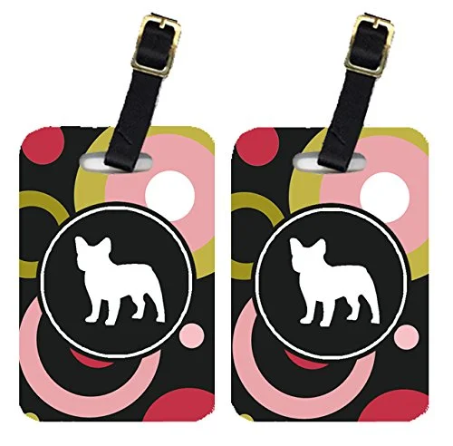 Caroline's Treasures KJ1128BT Pair of 2 French Bulldog Luggage Tags, Large, multicolor