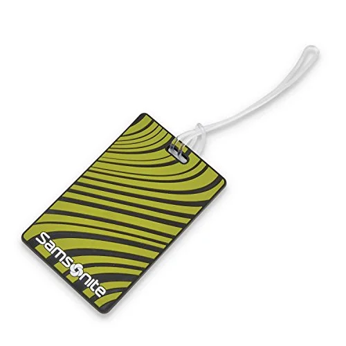 Samsonite Designer Luggage Id Tags, Vivid Green Stripe