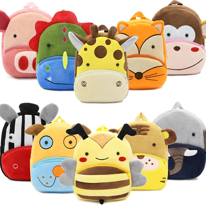 2019 3D Cartoon Plush Children Backpacks Kindergarten Schoolbag Animal Kids Backpack Children