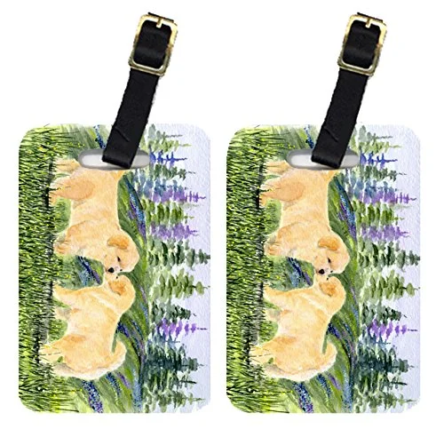 Caroline'S Treasures Ss8102Bt Pair Of 2 Golden Retriever Luggage Tags, Large, Multicolor