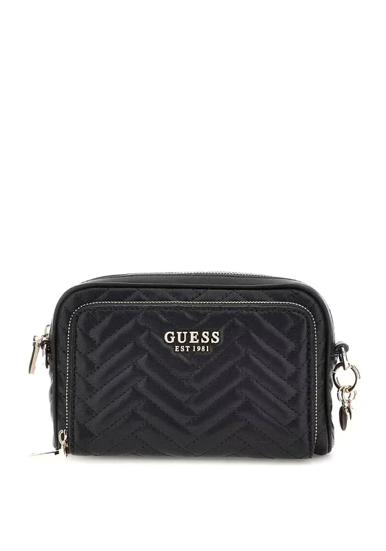 Guess Anning Quilted Crossbody Bag, Black