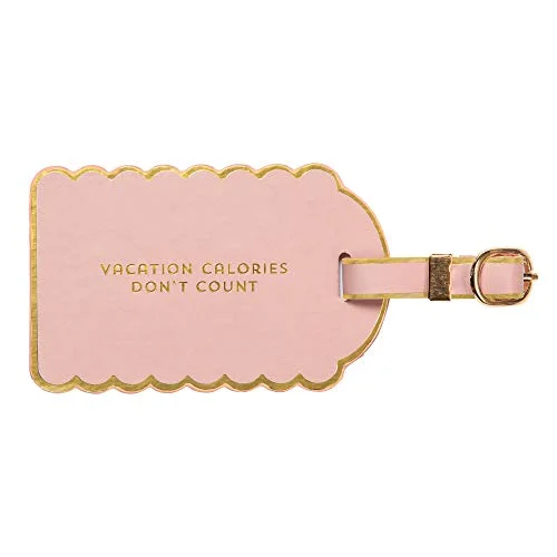 C.R. Gibson Women's 'Vacation Calories Don't Count' Blush Pink Luggage Tag