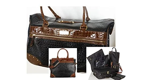 Samantha Brown Classic Weekender Set + Wheeled Weekender ,Dowel Bag Plus Extras~Black