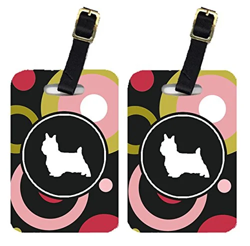 Caroline's Treasures KJ1056BT Pair of 2 Silky Terrier Luggage Tags, Large, multicolor