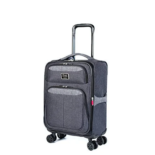 Sammy'S Soft Goods Co. Saint Dominique Expandable 20" Suitcase, Black/Grey