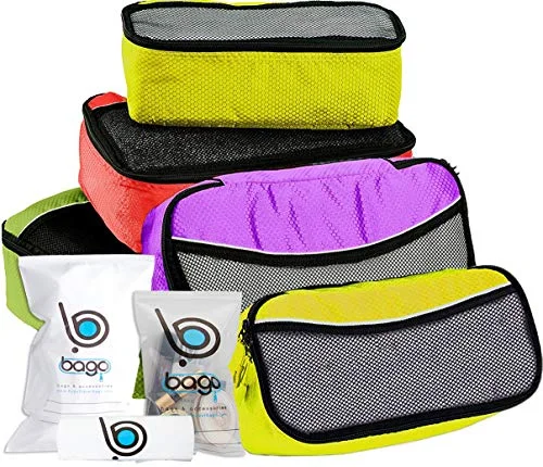 Bago Packing Cubes For Travel Bags - Luggage Organizer 5pc Set with 6 organizers