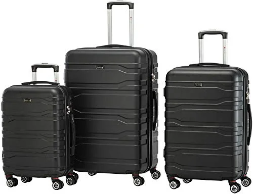 Mancini Leather Goods San Marino 3 Piece Lightweight Hardside Spinner Luggage