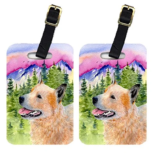 Caroline's Treasures SS8335BT Pair of 2 Australian Cattle Dog Luggage Tags, Large, multicolor