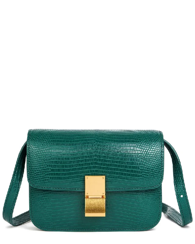 Tiffany & Fred Paris Lizard-Embossed Leather Crossbody