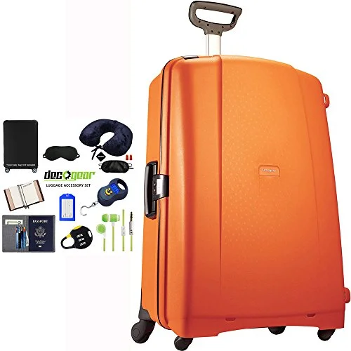 Samonite GT 31" Spinner Zipperless Suitcase + 10pc Luggage Accessory Kit (Orange)