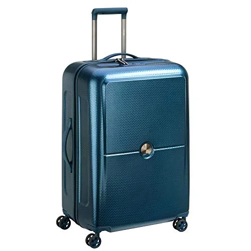 Delsey Luggage Turenne 30" Checked Luggage, Lightweight Hard Case Spinner Suitcase (Blue)