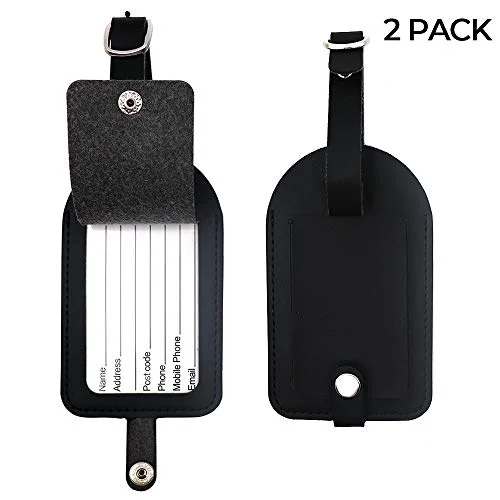 PU Leather Luggage Tags Bag Tags Travel Identifier Labels Name  Labels for Bags Suitcases Luggage