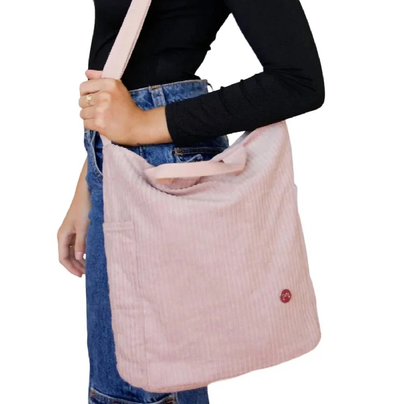 Carter Corduroy Crossbody Bag In Pink